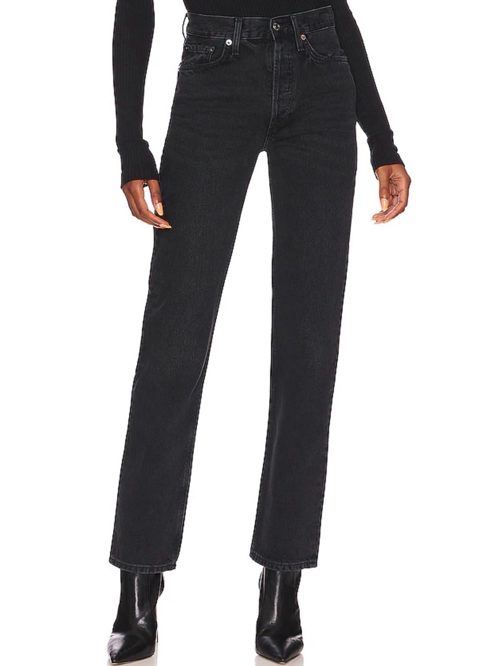 AGOLDE Lana Mid Rise Straight Jeans in Conduct